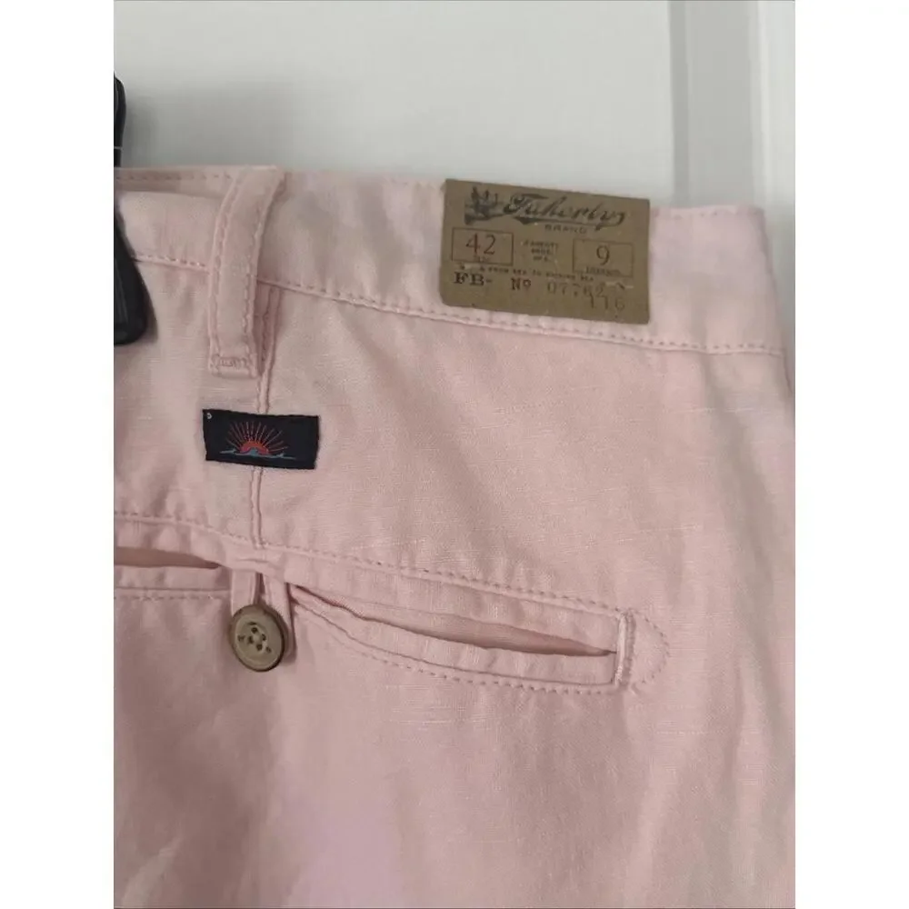 Faherty Shorts Mens 42 Linen Blend Chino Casual 9